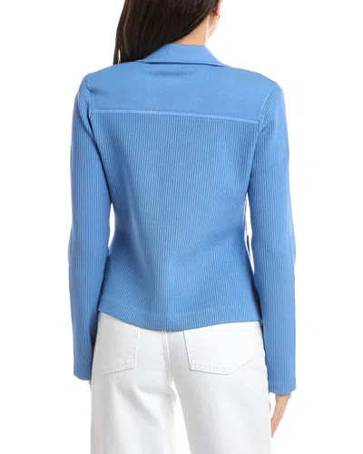 St John St. John Fitted Knit Jacket In Blue