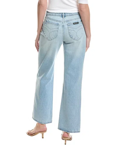 Rolla's 90s Relaxed Faded Blue High Waist Nonstretch Straight Leg Jeans In Blue