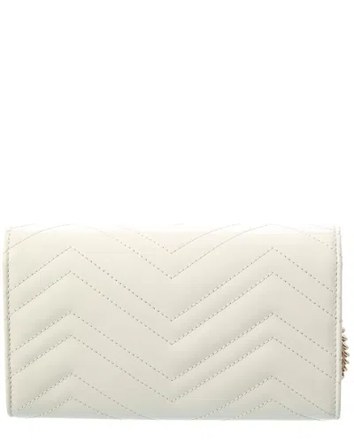 Gucci Gg Marmont Portemonnaie Mit Zickzackmuster In White