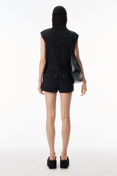 Alexander Wang Workwear Micro Mini Romper In Black