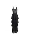 STELLA MCCARTNEY Stella Mccartney Black Ruffled Long Stretch Lace Dress,WF0455915S17464000