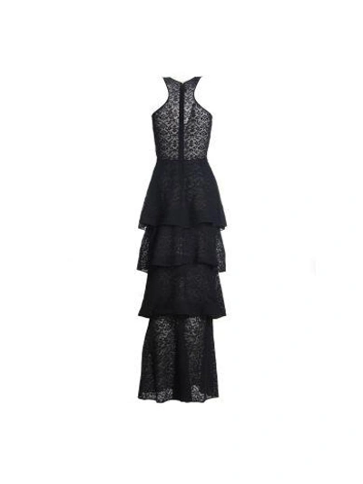 Shop Stella Mccartney Black Ruffled Long Stretch Lace Dress