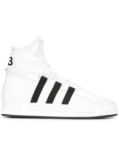 Y-3 The Atta High-top Leather And Mesh Sneakers In White