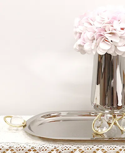 Classic Touch Oval Tray, 23.2" In Silver