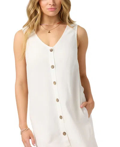 O'neill Sanders Button-up Minidress In White