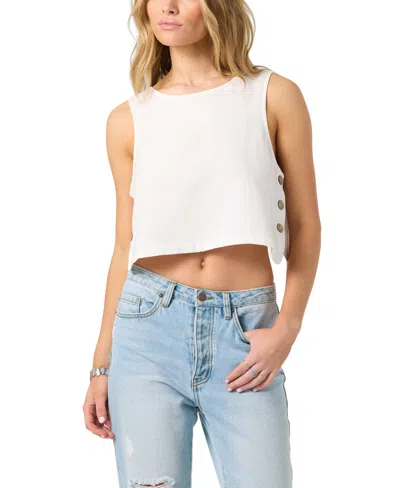O'neill Sanders Side Button Crop Tank In White