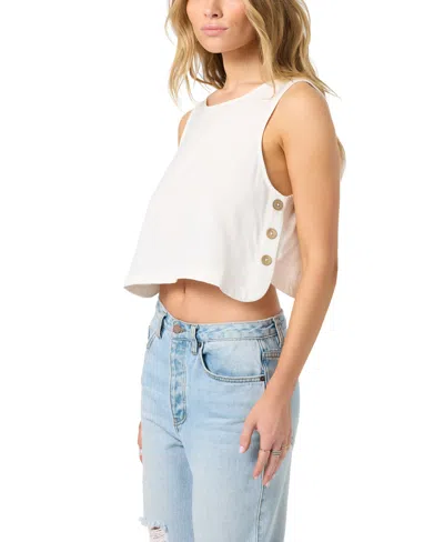 O'neill Sanders Side Button Crop Tank In White
