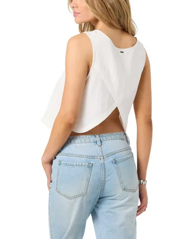 O'neill Sanders Side Button Crop Tank In White