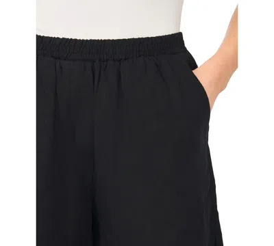 Cece Scallop Edge Pull-on Shorts In Black