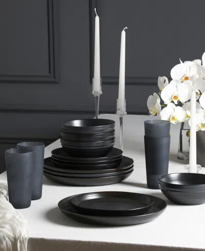 Stone Lain Elio 32-pc. Dinnerware & Glassware Set, Service For 4 In Black
