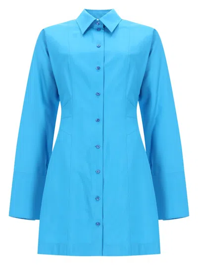 Fendi Chemisier Dress With Long Sleeves In Blue