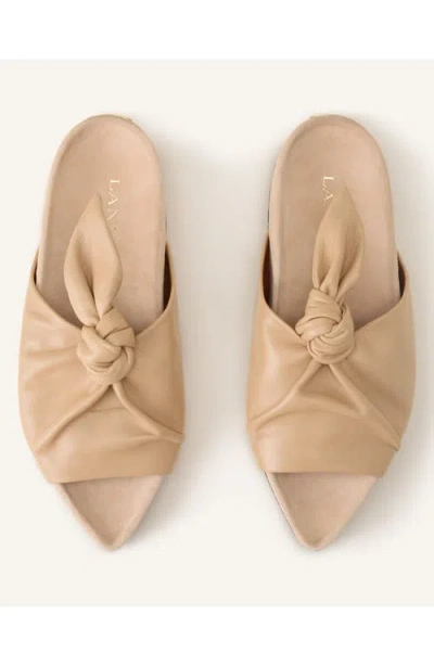Lanvin Cocoon Flat Leather Mule In Neutral