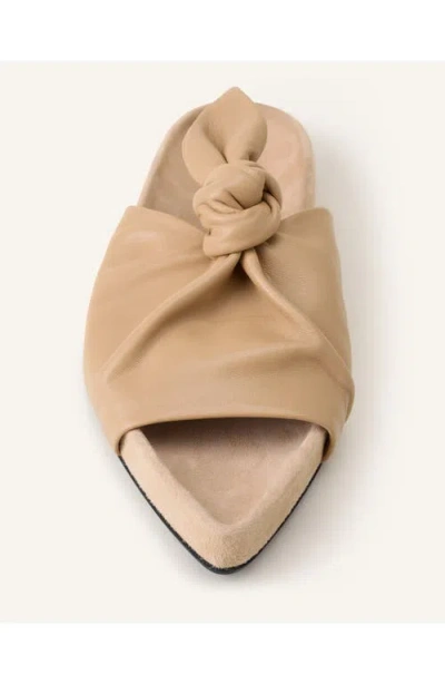 Lanvin Cocoon Flat Leather Mule In Neutral
