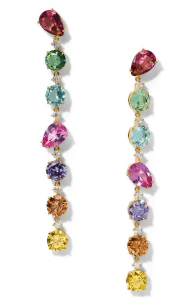 Nadri Mojito Crystal Linear Drop Earrings In Multi
