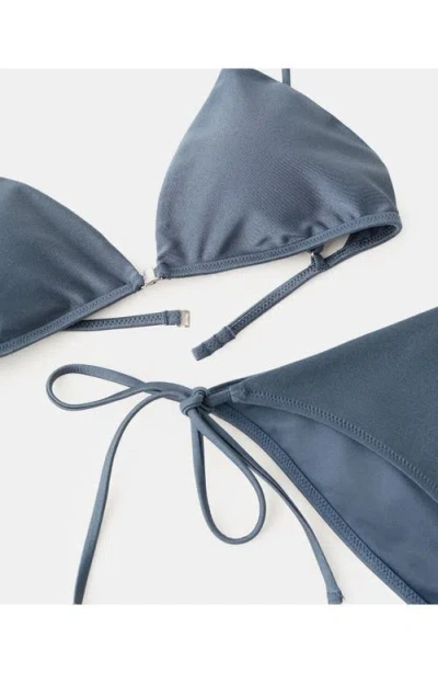 Mango Side Tie Bikini Bottoms In Blue