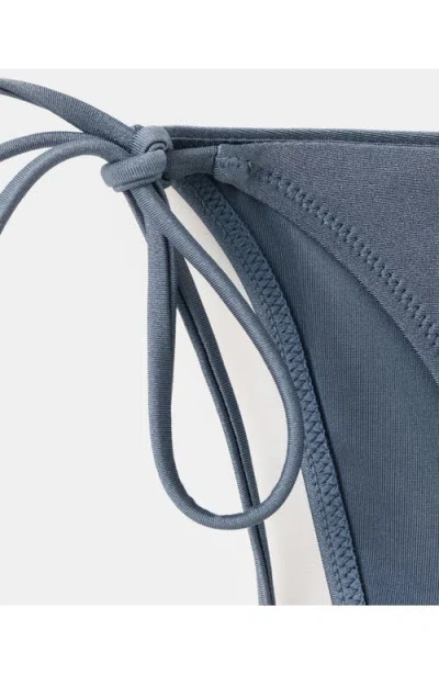 Mango Side Tie Bikini Bottoms In Blue