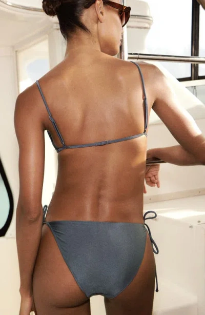Mango Triangle Bikini Top In Blue