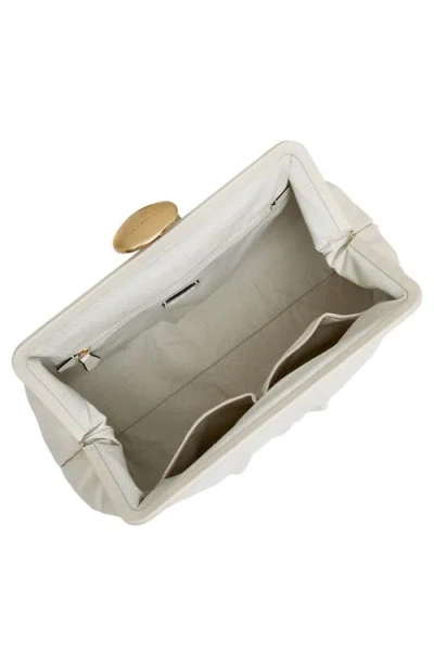 Aimee Extra Large Full Circle Frame Clutch In White