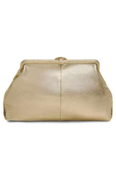 Aimee Extra Large Full Circle Frame Clutch In Gold