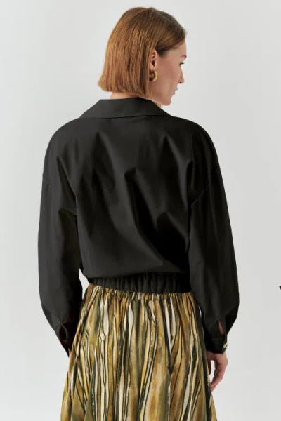 Exquise Romina Collar Jacket In Black