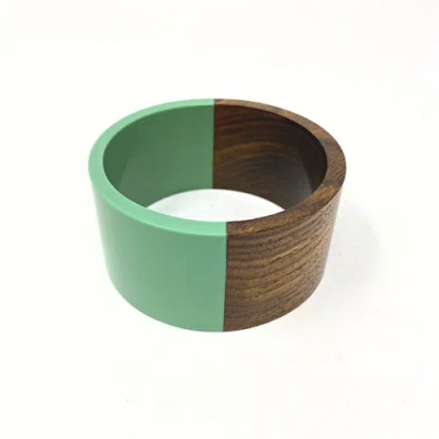 Youzey Two-tone Wood Statement Stacking Bangle In Multi