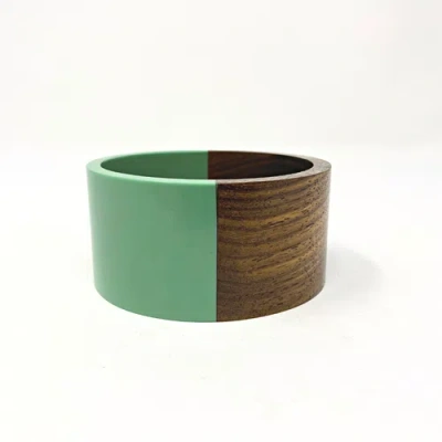 Youzey Two-tone Wood Statement Stacking Bangle In Multi
