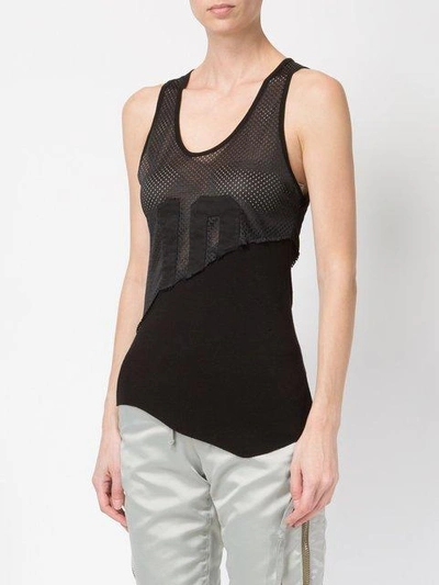 Shop Greg Lauren Mesh Tank - Black