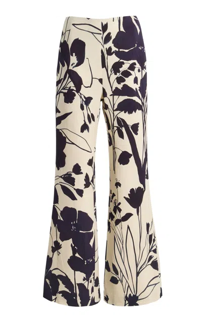 Cara Cara Pisa Printed Flared Pants In White