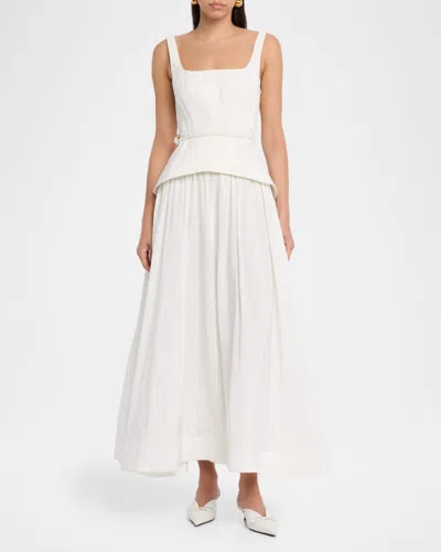 Acler Culloden Butterfly Strapless Maxi Dress In White