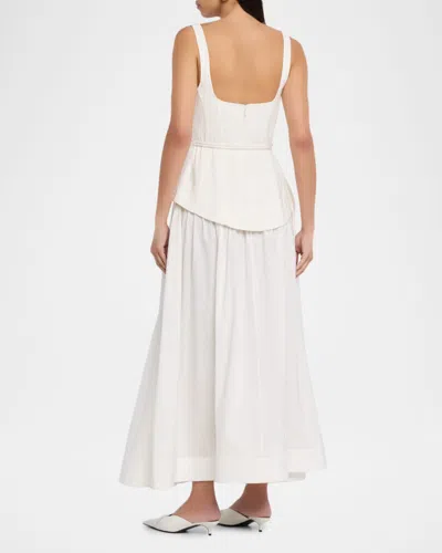 Acler Culloden Butterfly Strapless Maxi Dress In White