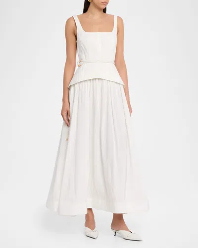 Acler Culloden Butterfly Strapless Maxi Dress In White