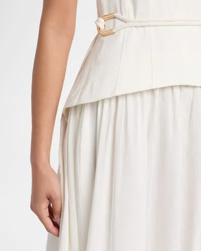 Acler Culloden Butterfly Strapless Maxi Dress In White