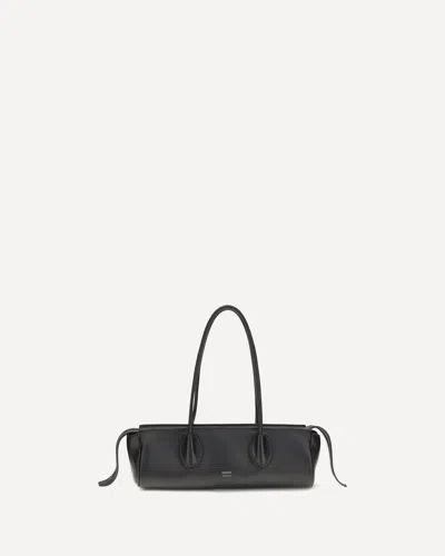 Khaite Donna Tubular Leather Shoulder Bag In Black