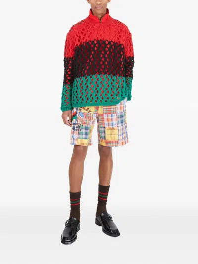 Champion Patchwork Checked Shorts In Multi