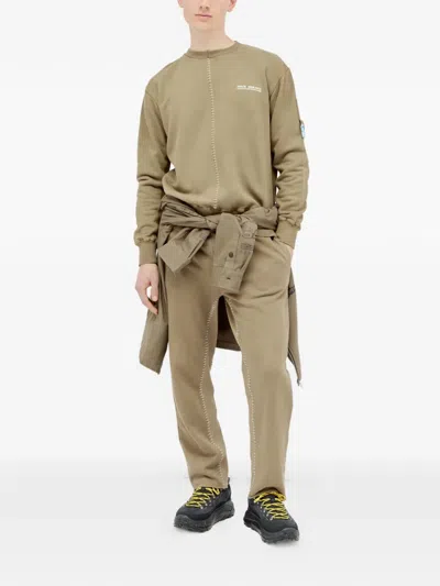 Space Available Artisan Topstitching Elasticated Trousers In Nude