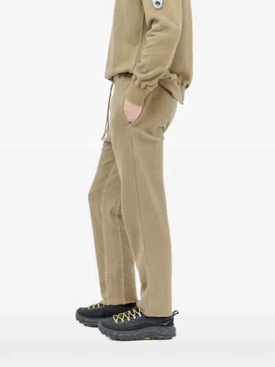 Space Available Artisan Topstitching Elasticated Trousers In Nude