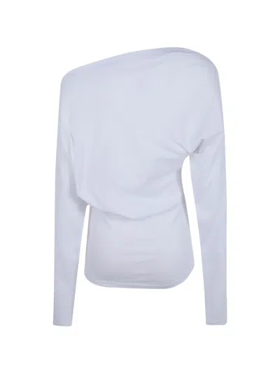 Ann Demeulemeester White Drop Shoulder Top In White