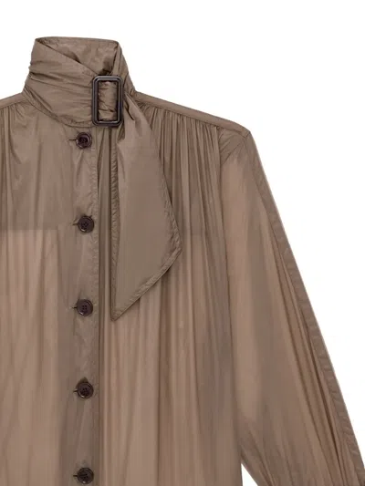 Saint Laurent Button-up Blouse In Brown