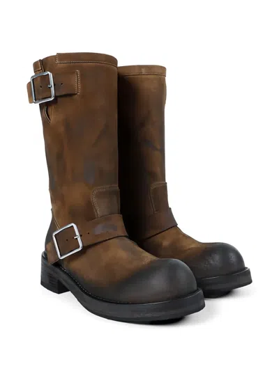 Ann Demeulemeester Sarith Engineer Biker Boots In Brown