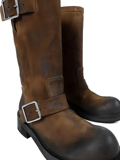 Ann Demeulemeester Sarith Engineer Biker Boots In Brown