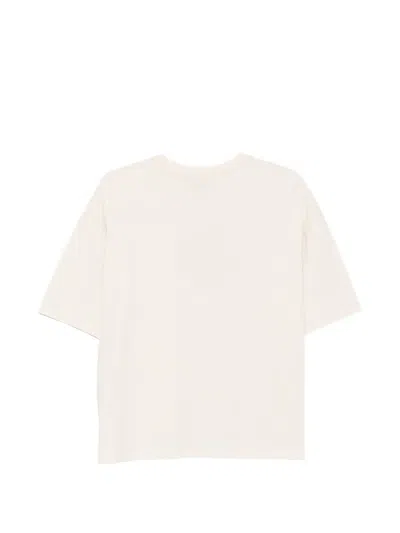 Woolrich Logo-embroidered Side-slit T-shirt In Neutral