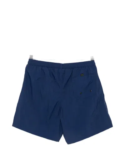 Aspesi Logo-patch Drawstring Swim Shorts In Blue