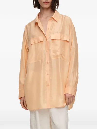 Bimba Y Lola Flap-pocket Silk Shirt In Multi
