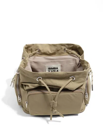 Bimba Y Lola Nylon Multi-pocket Backpack In Gray