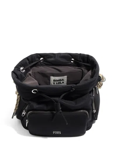Bimba Y Lola Buckle-strap Drawstring Backpack In Black