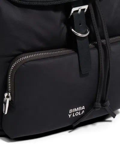 Bimba Y Lola Buckle-strap Drawstring Backpack In Black