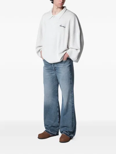 Gallery Dept. Medium Blue Washed-effect Jeans In Blue