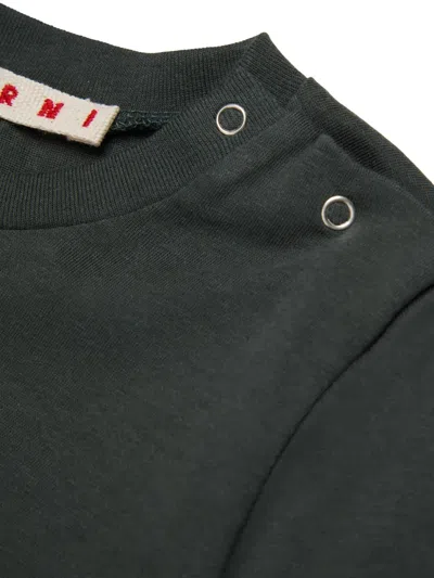 Marni Logo-print Shoulder-button T-shirt In Black