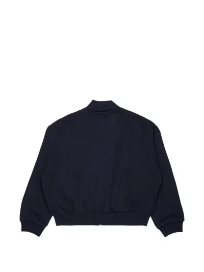 Marni Kids' Logo-print Zip-up Sweatshirt In Blue