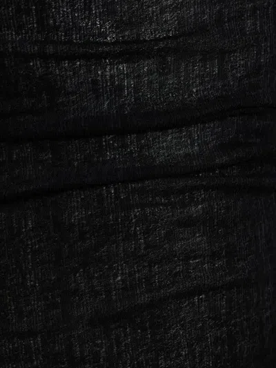 Ann Demeulemeester Black Solid Round Neck Top In Black